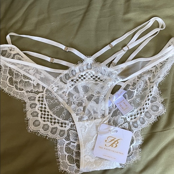 Honey Birdette Candice White Lace Strappy Briefs - Picture 4 of 4